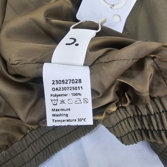 Commense Olive Green Bomber Jacket XS Streetwear Casual Spring Layer - Picture 9 of 14